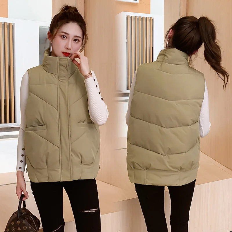 Women Zipper Sleeveless Jacket Fashion Winter Down Cotton Vest Solid Elegant Stand Collar Female Waistcoat
Women Zipper Sleeveless Jacket Fashion Winter Down Cotton Vest Solid Elegant Stand Collar Female Waistcoat