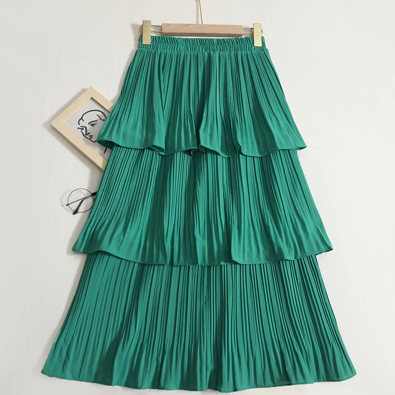 Tiered Pleated Long Skirt for Women New Korean Casual Solid All-match A Line High Waist Mid-length Skirt Female White Black
Tiered Pleated Long Skirt for Women New Korean Casual Solid All-match A Line High Waist Mid-length Skirt Female White Black
