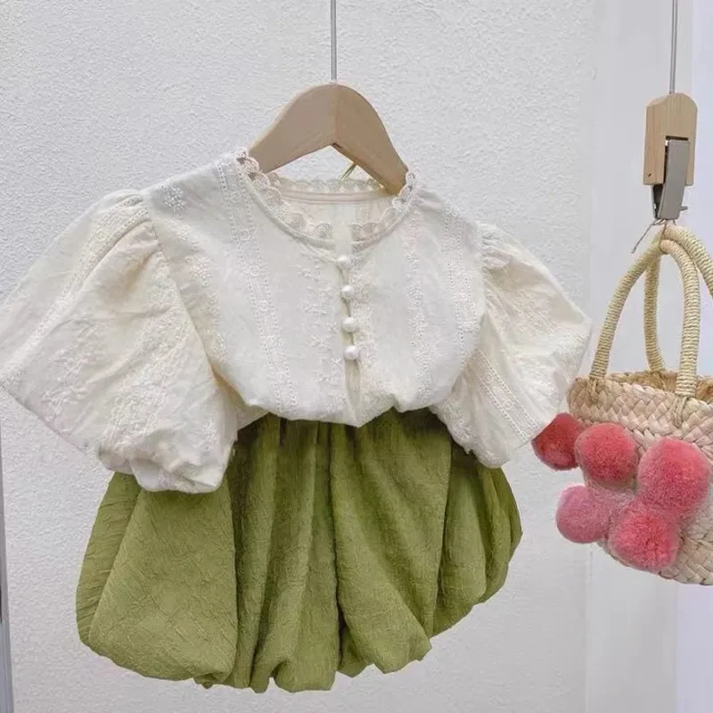 Summer Green Little Girls Children Clothing Set Two 2 Piece Set T Shirt Top+shorts Baby Clothes Kids Birthday Outfits For Women
Summer Green Little Girls Children Clothing Set Two 2 Piece Set T Shirt Top+shorts Baby Clothes Kids Birthday Outfits For Women