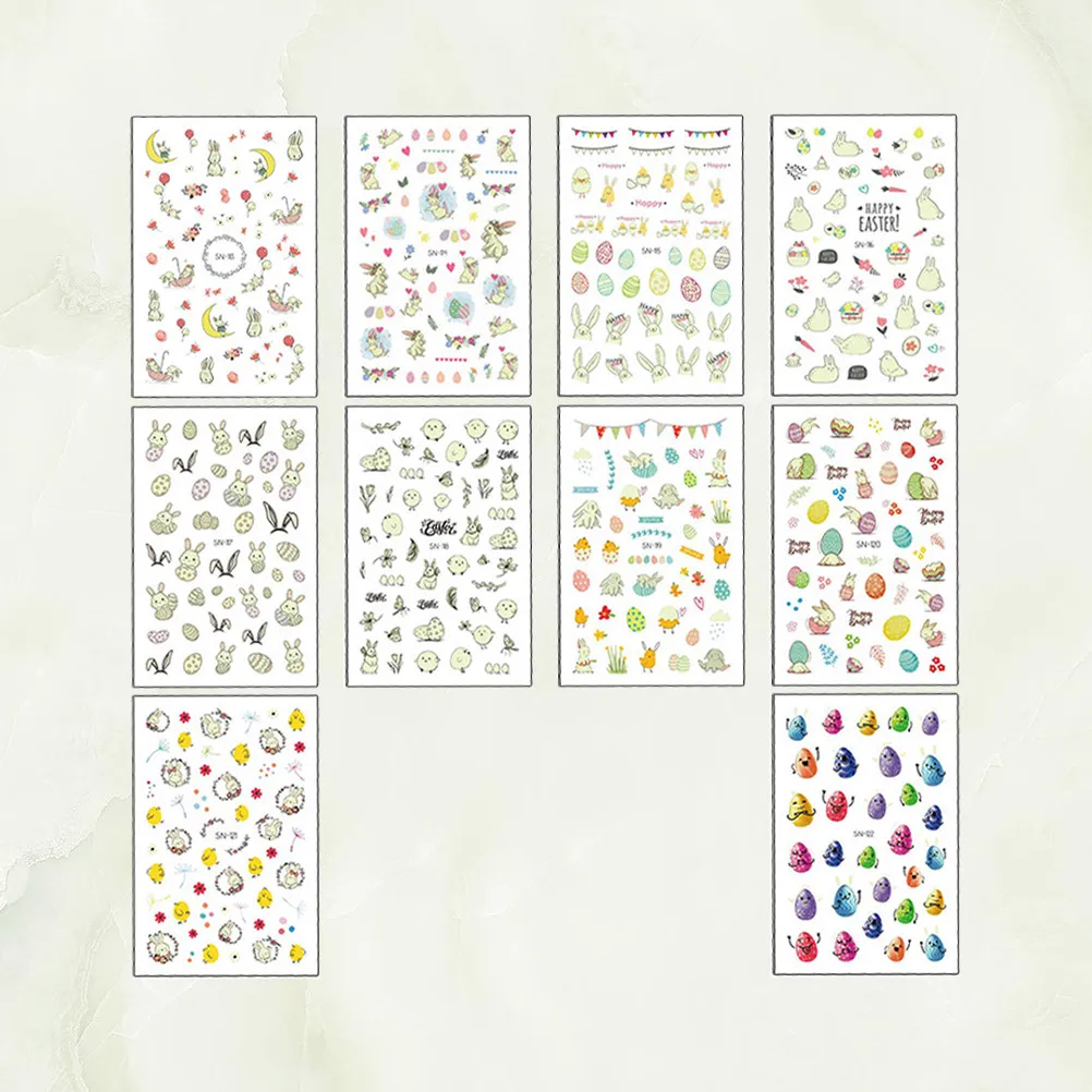 10 Sheets Nail Sticker Cute Stickers for 's Finger Accessories
10 Sheets Nail Sticker Cute Stickers for 's Finger Accessories
