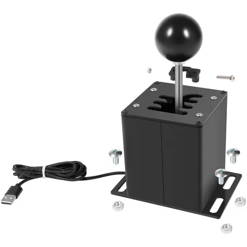 PC USB Sim Racing Shifter 6+R H Gear Shifter Compatible with Logitech G29 G27 G25 G920 T300RS/GT Steering Wheel For PC Windows