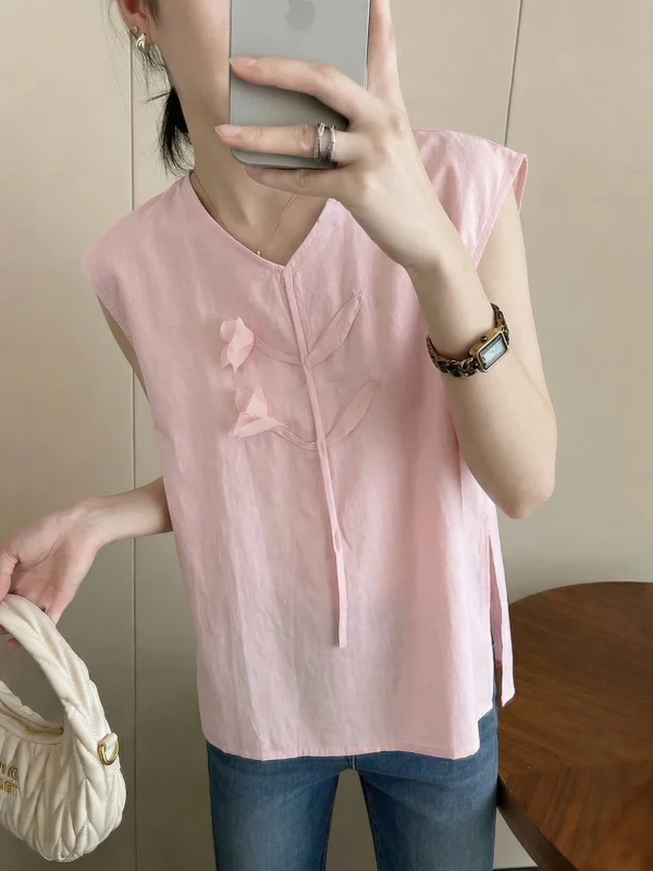 Pink 3D Flower Strap Vest Women's Outerwear Summer New plus Size Conceal Belly Sleeveless Shirt Korean Style Loose Fit
Pink 3D Flower Strap Vest Women's Outerwear Summer New plus Size Conceal Belly Sleeveless Shirt Korean Style Loose Fit
