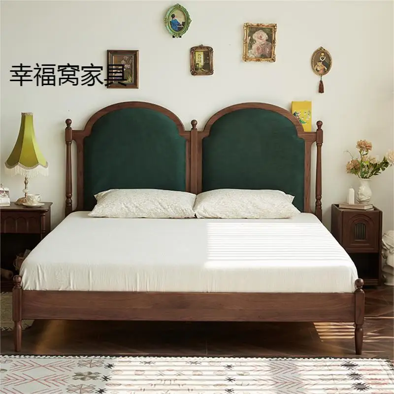 Solid wood walnut double bed Nordic simple fabric 1.5 meters children's bed Master bedroom marriage bed
Solid wood walnut double bed Nordic simple fabric 1.5 meters children's bed Master bedroom marriage bed