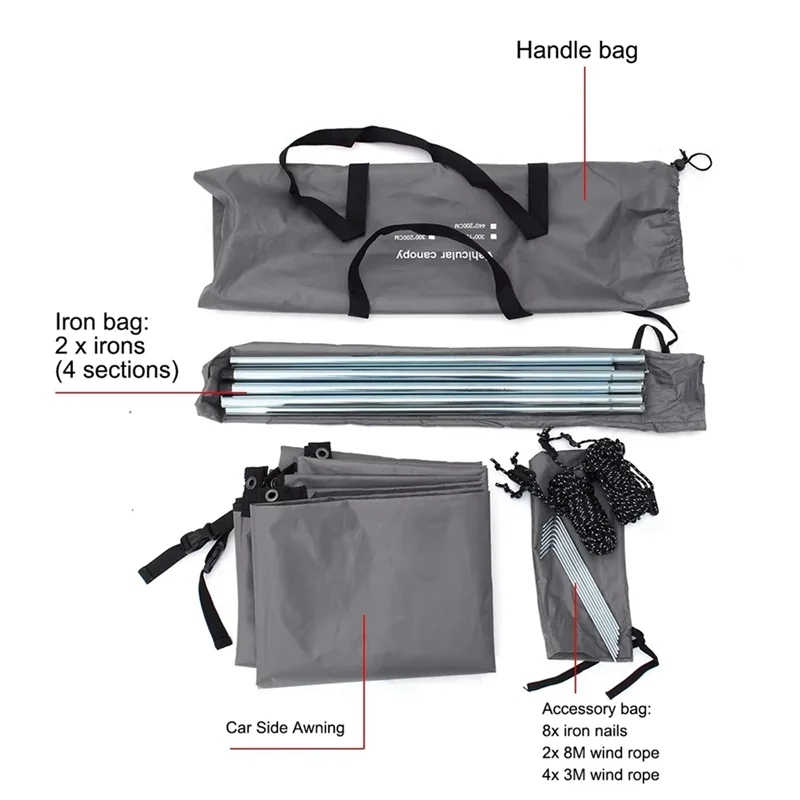 Portable Car Shelter Shade Camping Side Car Roof Top Tent Anti-UV Sunshade Waterproof Awning Parasol Rain Canopy
Portable Car Shelter Shade Camping Side Car Roof Top Tent Anti-UV Sunshade Waterproof Awning Parasol Rain Canopy