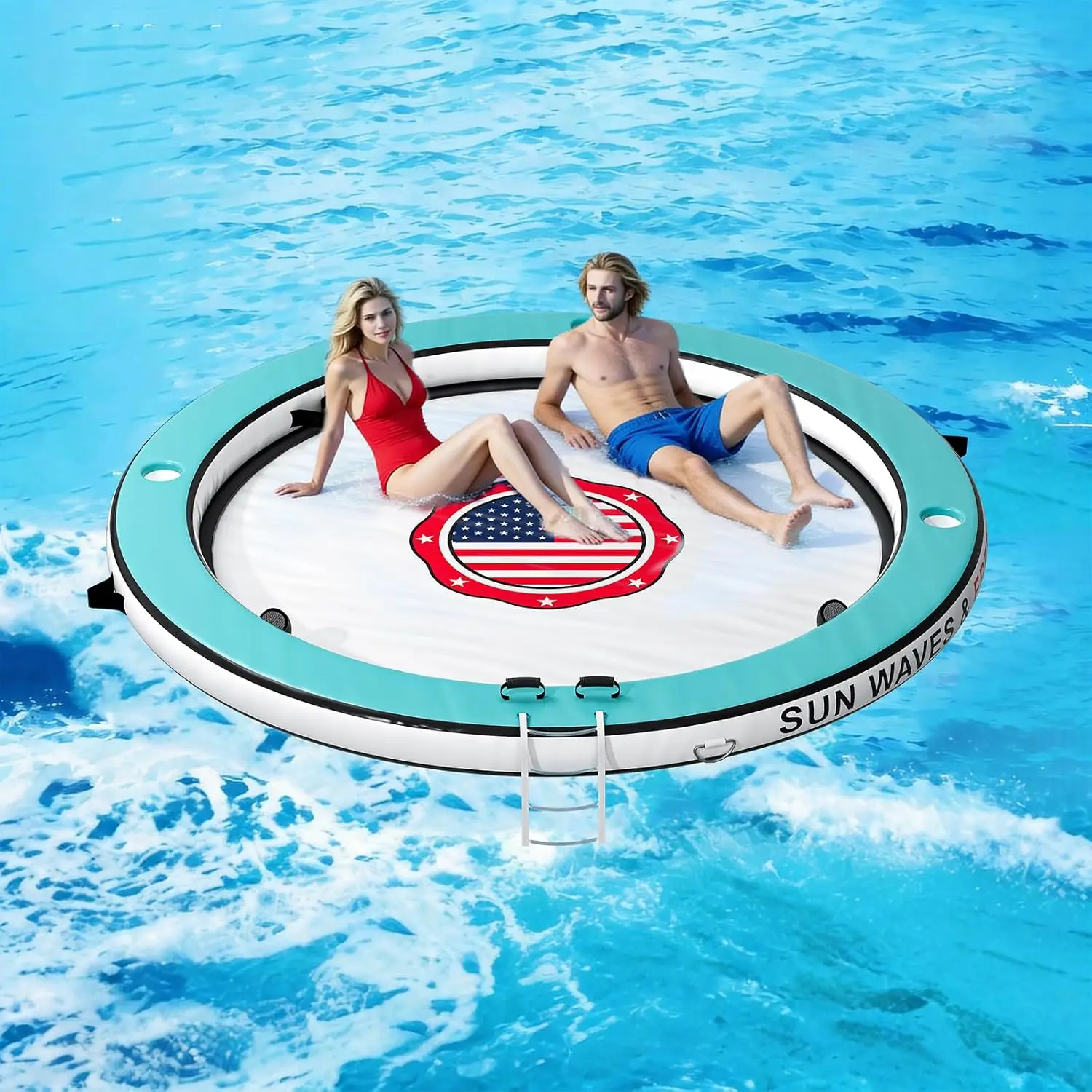 Sunchill Float Ring with 6 Cup Holders, Inflatable Water Hammock Heavy Duty Lake Floats for Adults Party, Round Floating Island
Sunchill Float Ring with 6 Cup Holders, Inflatable Water Hammock Heavy Duty Lake Floats for Adults Party, Round Floating Island