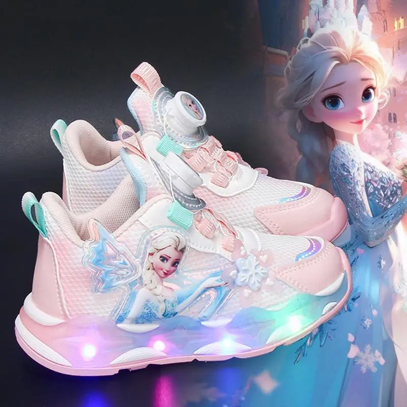 Disney LED Casual Sneakers Spring Girls Frozen Elsa Princess PU Leather Shoes Children Lighted Non-slip Pink Size 23-35
Disney LED Casual Sneakers Spring Girls Frozen Elsa Princess PU Leather Shoes Children Lighted Non-slip Pink Size 23-35