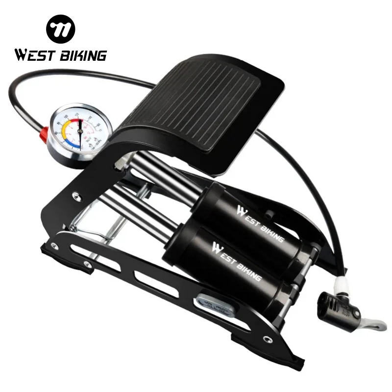 WEST BIKING High Pressure Double Cylinder 170PSI Foot Pump Bike Tire Inflator Pedal Air Pump With Gauge For Motorcycle Bicycle
WEST BIKING High Pressure Double Cylinder 170PSI Foot Pump Bike Tire Inflator Pedal Air Pump With Gauge For Motorcycle Bicycle