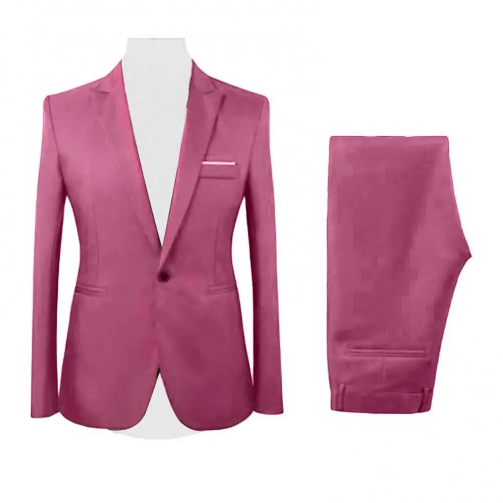 Men Formal Business Pants Set Solid Color Long Sleeve Suit Pants Men s Formal Business Suit Set Two piece Set
Men Formal Business Pants Set Solid Color Long Sleeve Suit Pants Men s Formal Business Suit Set Two piece Set