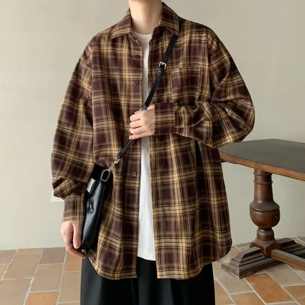 Plaid Shirt Coat Plaid Print Men's Shirt Coat with Lapel Long Sleeve Casual Jacket Single Breasted Pocket Retro Style for Men
Plaid Shirt Coat Plaid Print Men's Shirt Coat with Lapel Long Sleeve Casual Jacket Single Breasted Pocket Retro Style for Men
