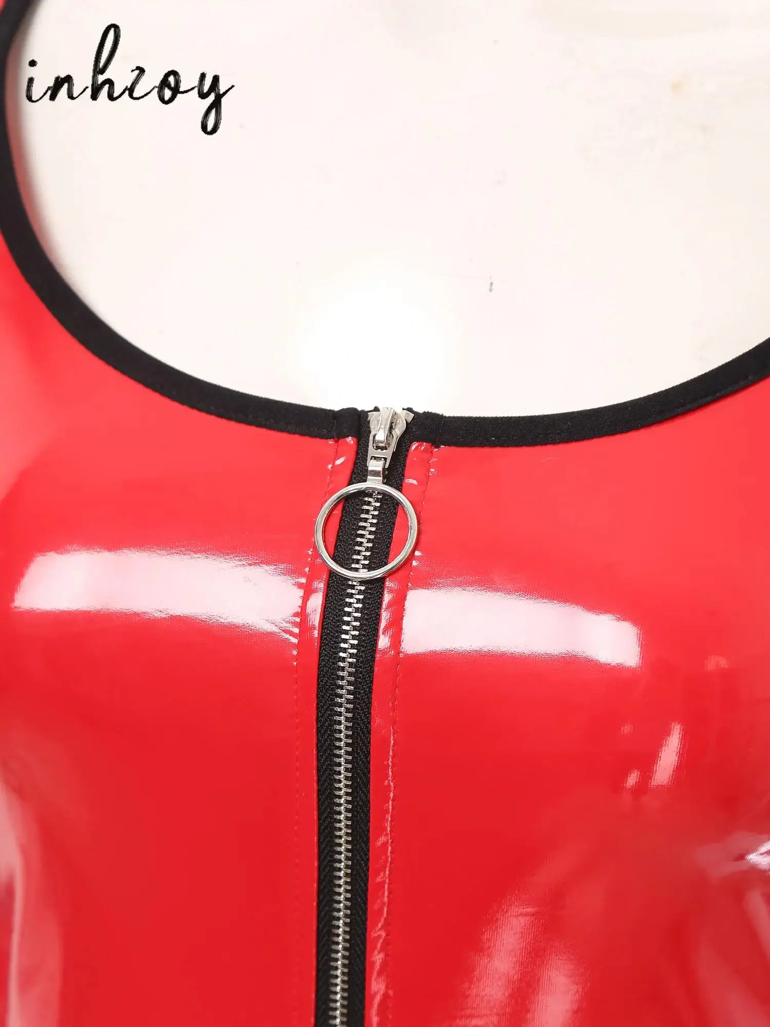 Women Wet Look Patent Leather Dress Sexy Lingeries Glossy Metallic Mock Neck Long Sleeve Cut Out Dress Bodysuit Pole Dance Dress
Women Wet Look Patent Leather Dress Sexy Lingeries Glossy Metallic Mock Neck Long Sleeve Cut Out Dress Bodysuit Pole Dance Dress