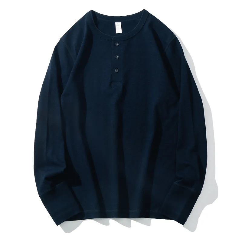 Heavy American Henry collar men's long-sleeved T-shirt new pure cotton spring and autumn white trendy bottoming shirt top
Heavy American Henry collar men's long-sleeved T-shirt new pure cotton spring and autumn white trendy bottoming shirt top