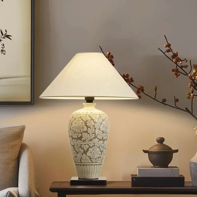 SANDYHA Retro Ceramic Desk Lamp Bedroom Bedside Light Dining Table Living Room Decor Fabric Lampshade Vintage Lighting 2024
SANDYHA Retro Ceramic Desk Lamp Bedroom Bedside Light Dining Table Living Room Decor Fabric Lampshade Vintage Lighting 2024