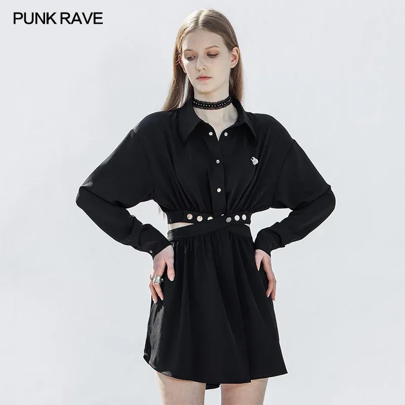 PUNK RAVE Women's Punk Daily Two Wearing Black Dress/coat Personality Removable Chiffon Long Sleeve Dress Spring/Autumn
PUNK RAVE Women's Punk Daily Two Wearing Black Dress/coat Personality Removable Chiffon Long Sleeve Dress Spring/Autumn