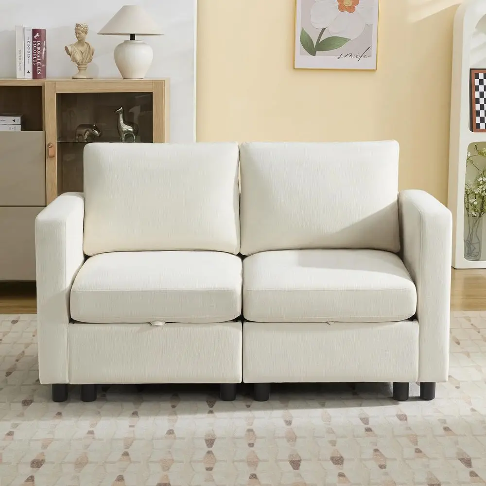58 Modular Sectional Loveseat Sofa, Modern Love Seat 2 Seater Sofa Couch with Storage, Chenille Modular Sectional Couch for Liv
58 Modular Sectional Loveseat Sofa, Modern Love Seat 2 Seater Sofa Couch with Storage, Chenille Modular Sectional Couch for Liv