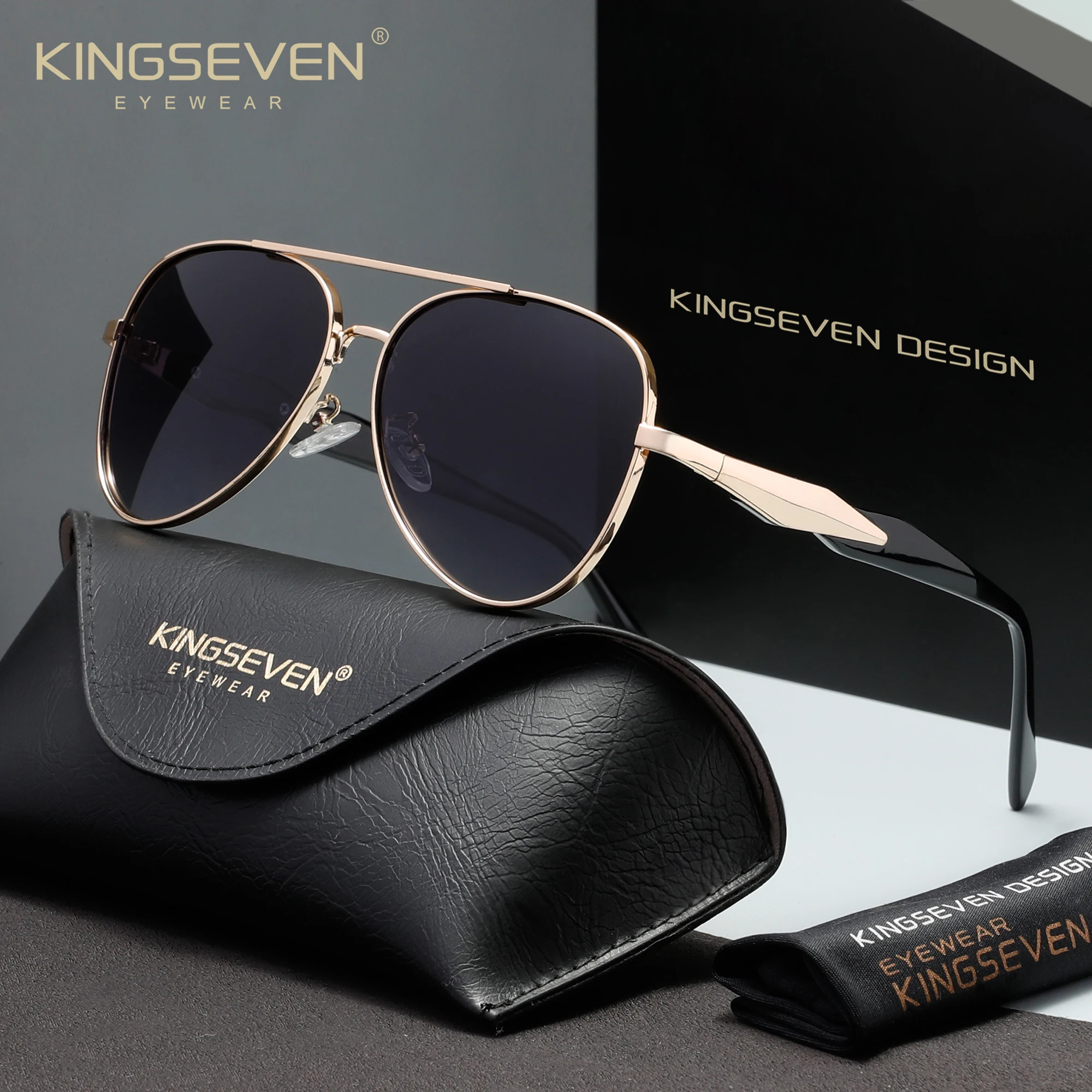 Солнцезащитные очки KINGSEVEN классические, для вождения, мужские и женские, с поляризацией UV400, антибликовые, модные, повседневные, в стиле пилот, с крупными оправами
Солнцезащитные очки KINGSEVEN классические, для вождения, мужские и женские, с поляризацией UV400, антибликовые, модные, повседневные, в стиле пилот, с крупными оправами