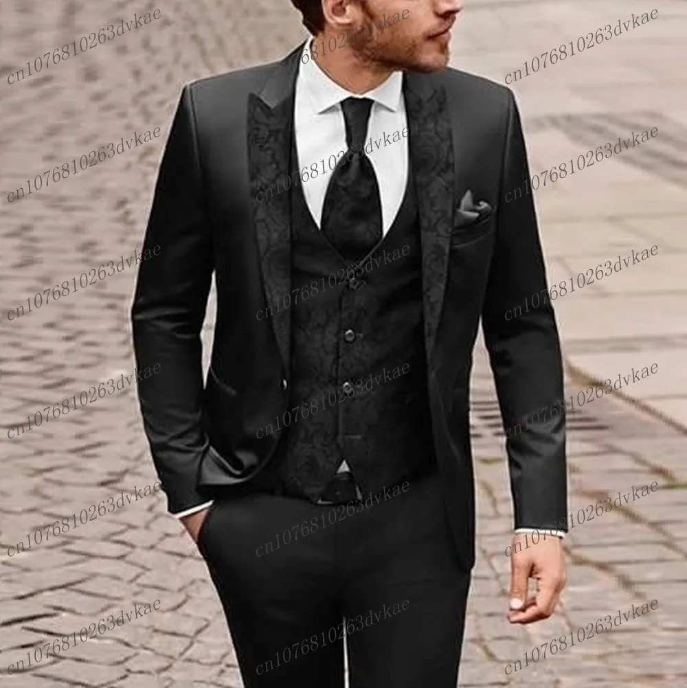 New Black Formal Business Men Suit Groom Groomsman Wedding Party Prom Male Tuxedos 3 Piece Set Blazer Vest Pants
New Black Formal Business Men Suit Groom Groomsman Wedding Party Prom Male Tuxedos 3 Piece Set Blazer Vest Pants