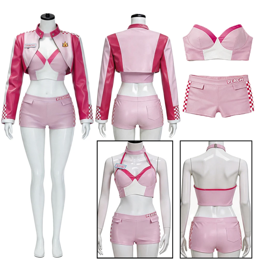 Princess Peach Cosplay Racing Suit Anime Game Pink Costume Uniform Clothes Outfits Disguise Halloween Carnival Adult Women Suits
Princess Peach Cosplay Racing Suit Anime Game Pink Costume Uniform Clothes Outfits Disguise Halloween Carnival Adult Women Suits