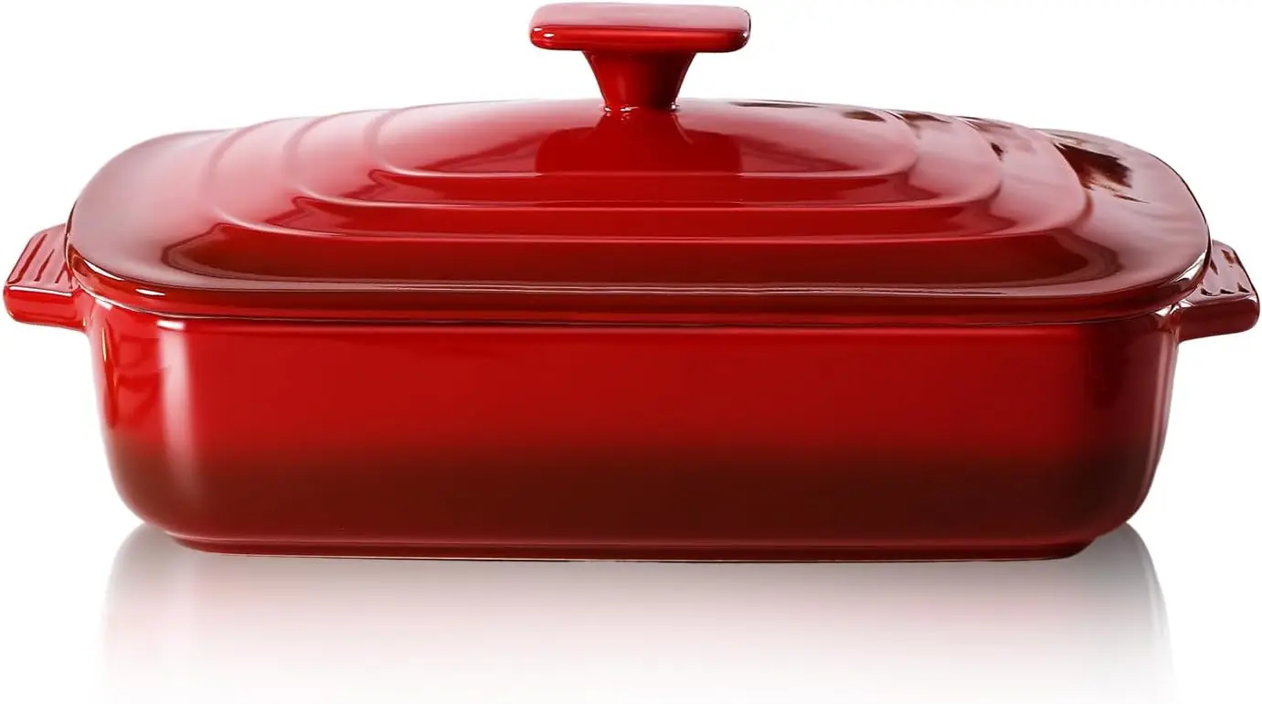 Large Ceramic Casserole Dish with Lid, 4QT Rectangular Stoneware Baking Dish for Oven, Deep 9x13 Inch Lasagna Pan for Baking and
Large Ceramic Casserole Dish with Lid, 4QT Rectangular Stoneware Baking Dish for Oven, Deep 9x13 Inch Lasagna Pan for Baking and