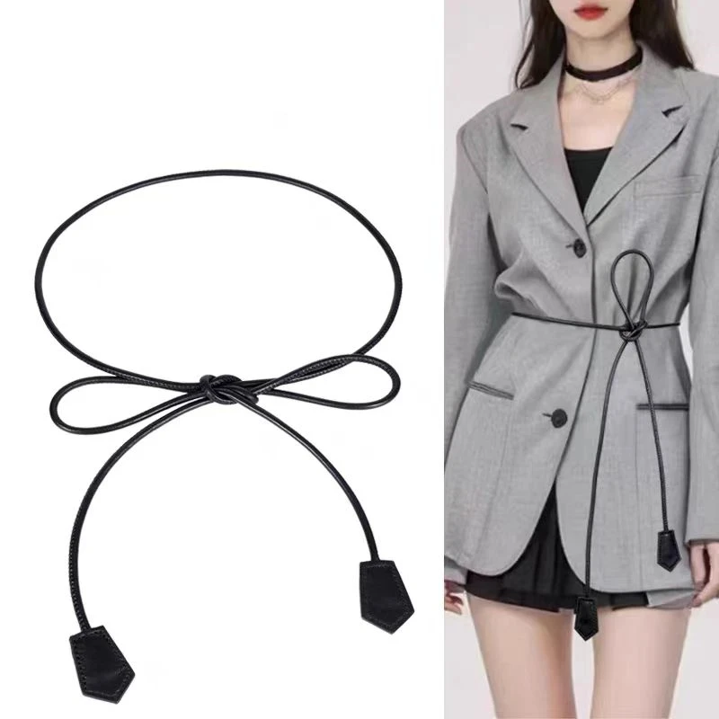 Knotted Sheepskin Waist Rope Genuine Leather Women Belts Vintage Style for Dresses Elegant Thin Belt
Knotted Sheepskin Waist Rope Genuine Leather Women Belts Vintage Style for Dresses Elegant Thin Belt