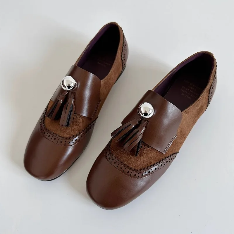 New Genuine Leather Tassel Loafers Women Retro Flat Shoes British Brogue Breathable Casual Carving Work Leather Shoes Female
New Genuine Leather Tassel Loafers Women Retro Flat Shoes British Brogue Breathable Casual Carving Work Leather Shoes Female