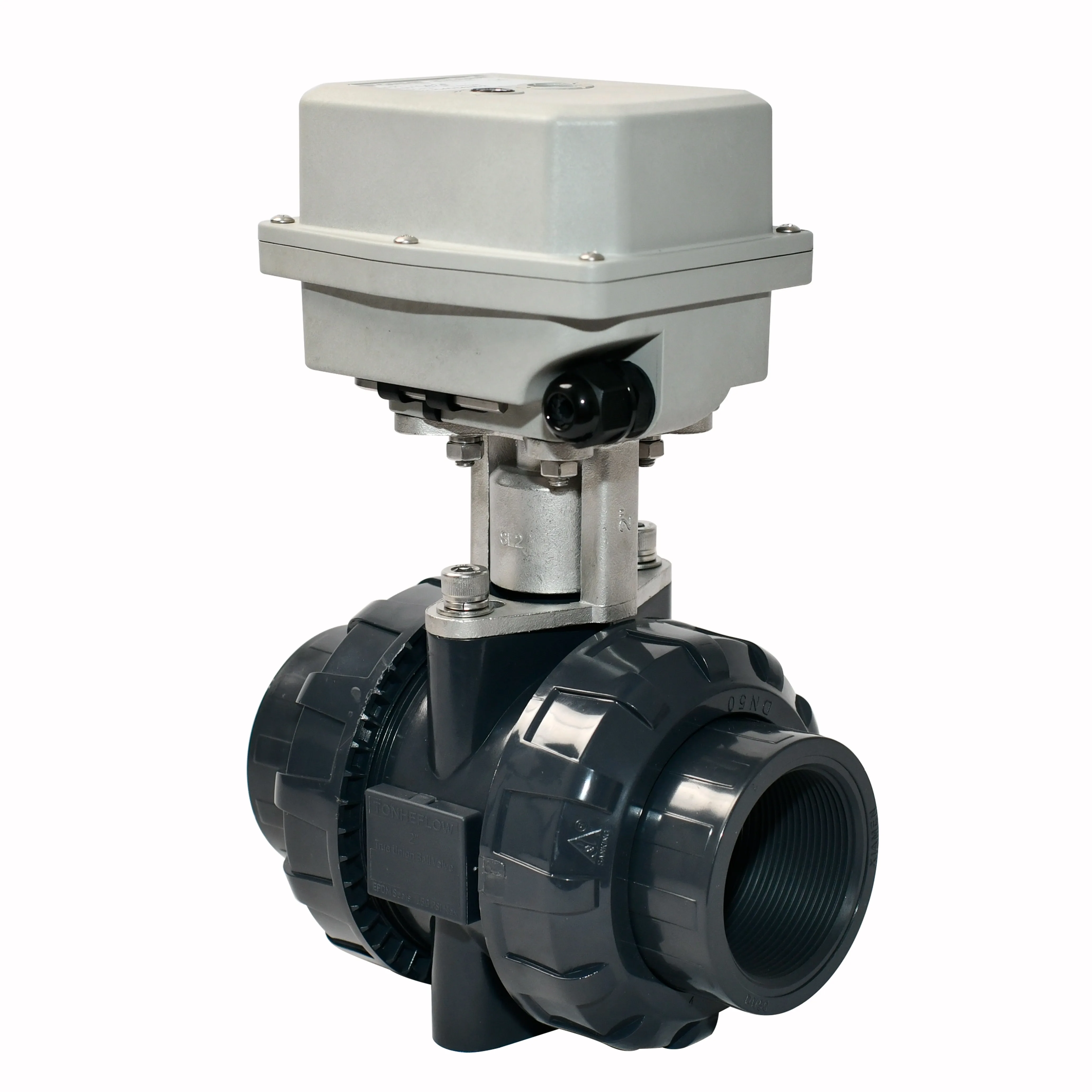 BSP/NPT A550 50Nm PPO Actuator Electric 2 1/2inch DN65 UPVC Motorized Valve Ball Valve
BSP/NPT A550 50Nm PPO Actuator Electric 2 1/2inch DN65 UPVC Motorized Valve Ball Valve