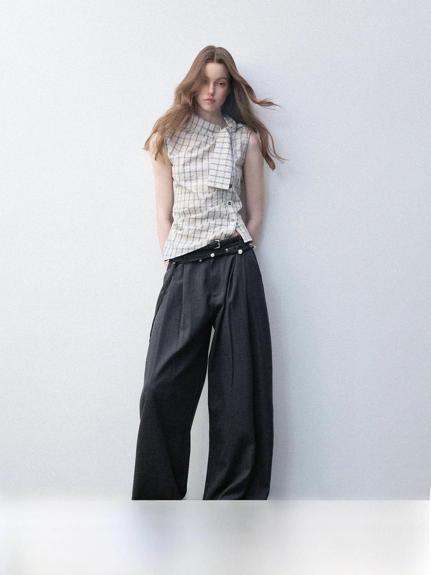Luamoss Women's Plaid Shirt High Collar Waist Cinched Belted Cotton Blend Versatile Slimming Shirt Spring 2026 Fashion
Luamoss Women's Plaid Shirt High Collar Waist Cinched Belted Cotton Blend Versatile Slimming Shirt Spring 2026 Fashion