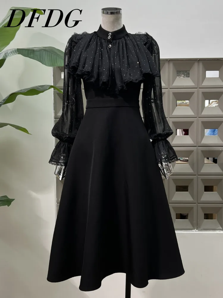 DFDG Women’s Simple Designer Patchwork Two-Piece Style High Waist Black Dress Elegant Party Evening Formal 2025 Spring Summer
DFDG Women’s Simple Designer Patchwork Two-Piece Style High Waist Black Dress Elegant Party Evening Formal 2025 Spring Summer