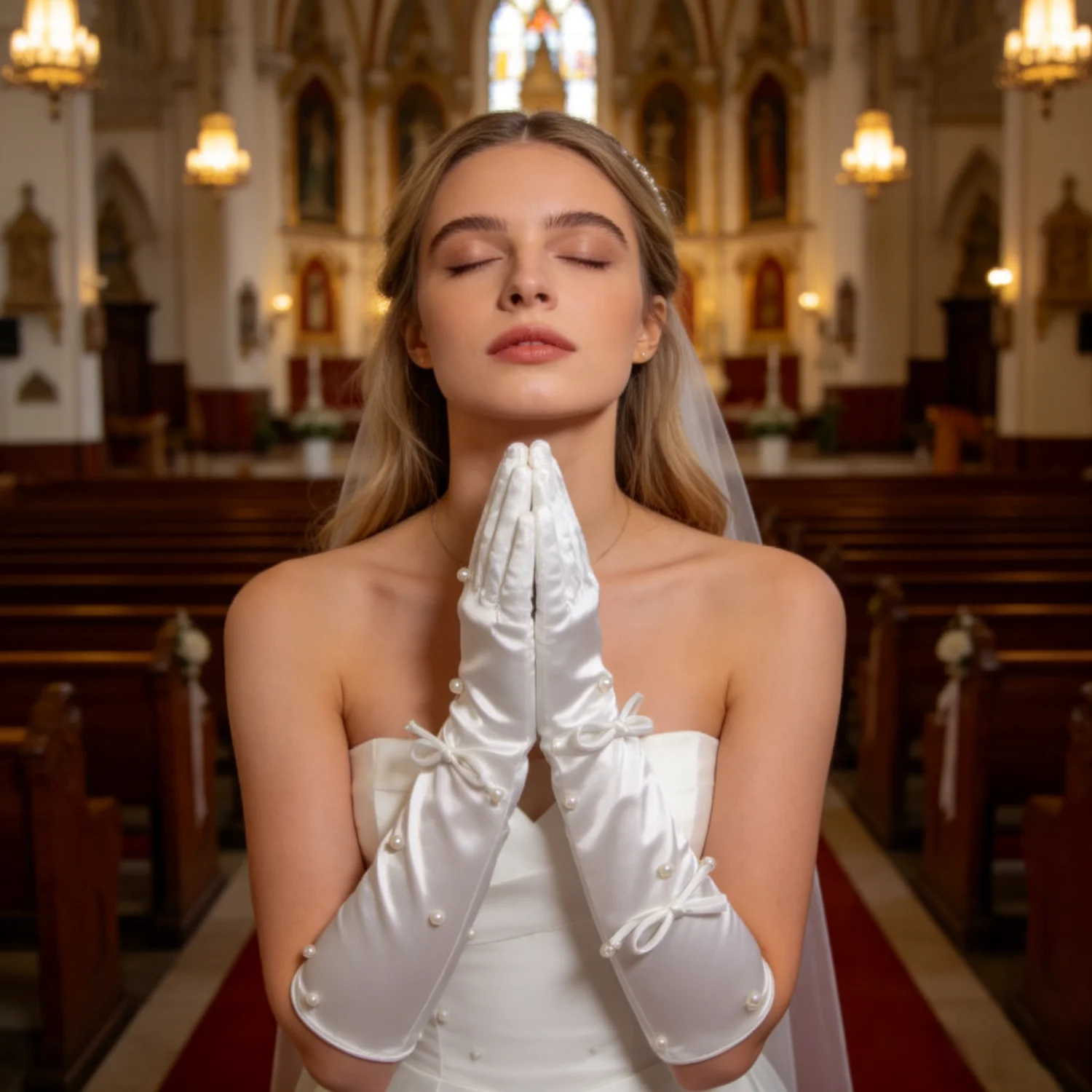 New Stock Elbow Length Wedding Gloves Full Finger Bow Satin Fall Spring Bride Accessories Evening Formal Prom Party Golves
New Stock Elbow Length Wedding Gloves Full Finger Bow Satin Fall Spring Bride Accessories Evening Formal Prom Party Golves