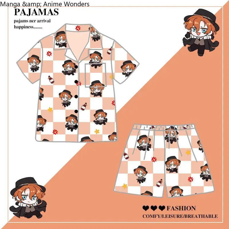 New Anime Bungo Stray Dogs Cosplay dazai osamu cartoon Women Men Summer Short Sleeved Shorts Pajamas Home Clothes Costumes
New Anime Bungo Stray Dogs Cosplay dazai osamu cartoon Women Men Summer Short Sleeved Shorts Pajamas Home Clothes Costumes
