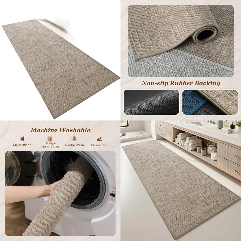 Anti-Slip Absorbent Drying Bath Mat, 2x6 Feet, Brown, Modern Jacquard Design
Anti-Slip Absorbent Drying Bath Mat, 2x6 Feet, Brown, Modern Jacquard Design