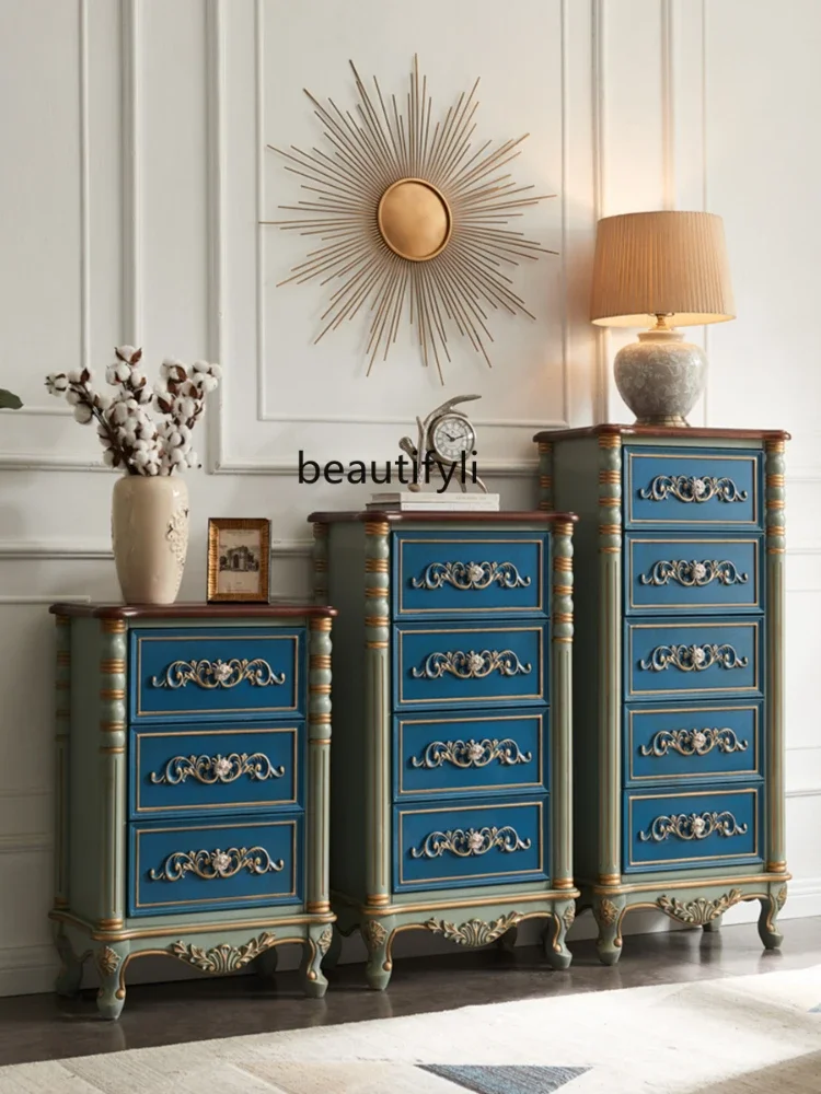 SS03A French Retro Solid Wood Chest of Drawers American Country Carved Drawer Storage Cabinet Wall Clothes Closet 
SS03A French Retro Solid Wood Chest of Drawers American Country Carved Drawer Storage Cabinet Wall Clothes Closet