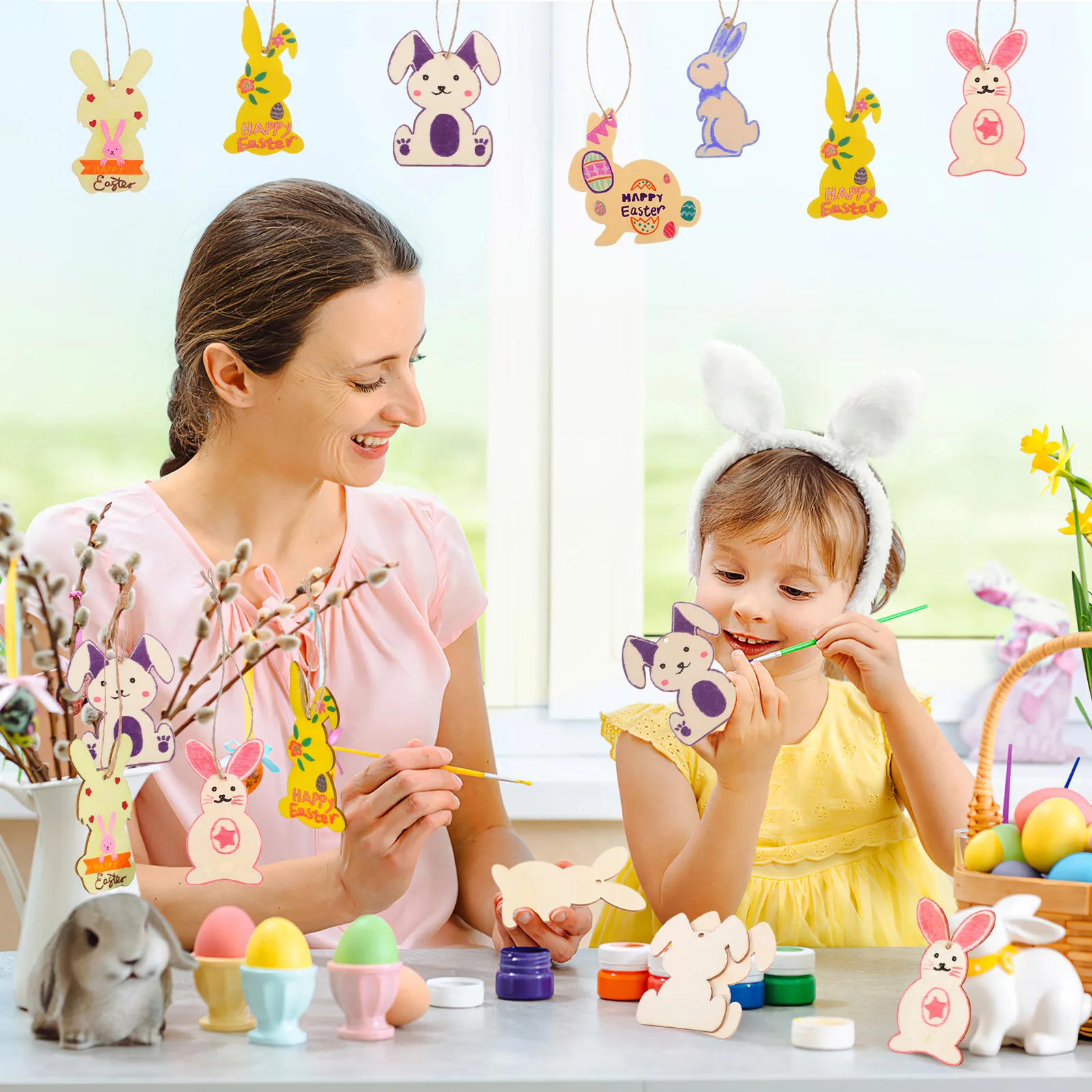 3 Sets Wooden Rabbit Decoration Easter Craft Supplies Party Decorations for Home Hanging Bunny Slices
3 Sets Wooden Rabbit Decoration Easter Craft Supplies Party Decorations for Home Hanging Bunny Slices
