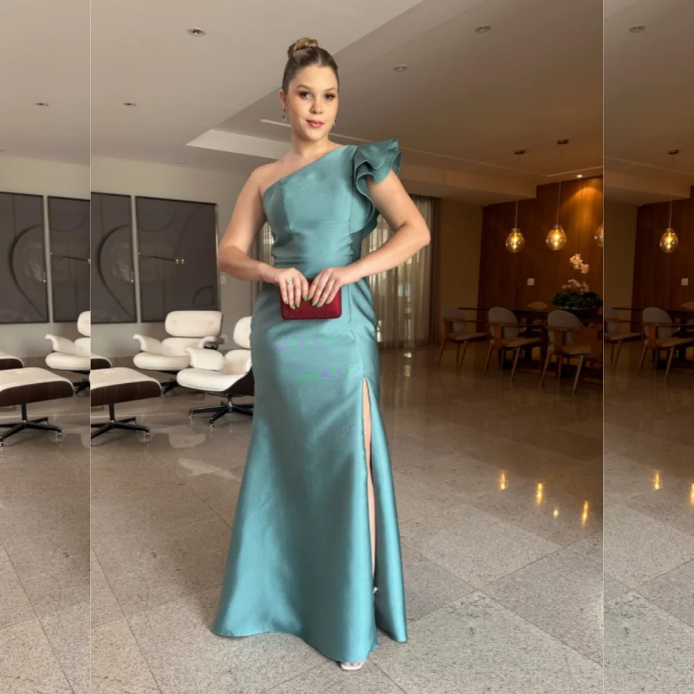 Customized One-shoulder Flounce Prom Gowns Mermaid Side High Split Evening Dresses Floor Length Satin Party Dresses
Customized One-shoulder Flounce Prom Gowns Mermaid Side High Split Evening Dresses Floor Length Satin Party Dresses