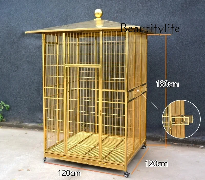 special parrot cage luxury villa custom large bird cage Daniel gold-plated stainless steel bird cage large
special parrot cage luxury villa custom large bird cage Daniel gold-plated stainless steel bird cage large