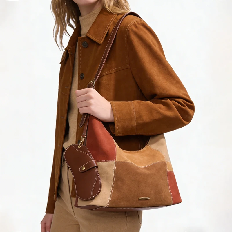 Vintage Shoulder Bag Woman Faux Suede Bag Design Luxury Woman Handbag Large Capacity Commuter Crossbody Shoulder Bag
Vintage Shoulder Bag Woman Faux Suede Bag Design Luxury Woman Handbag Large Capacity Commuter Crossbody Shoulder Bag