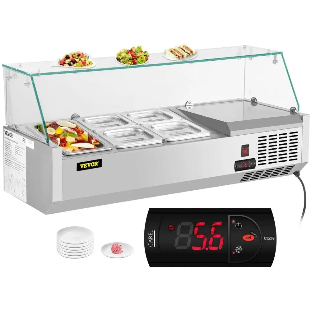 Refrigerated Condiment Prep Station 40 Inch 7.8Qt Sandwich Prep Table 1 1 3 Pan 4 1 6 Pans Salad Bar 150W 304 Stainless Steel
Refrigerated Condiment Prep Station 40 Inch 7.8Qt Sandwich Prep Table 1 1 3 Pan 4 1 6 Pans Salad Bar 150W 304 Stainless Steel