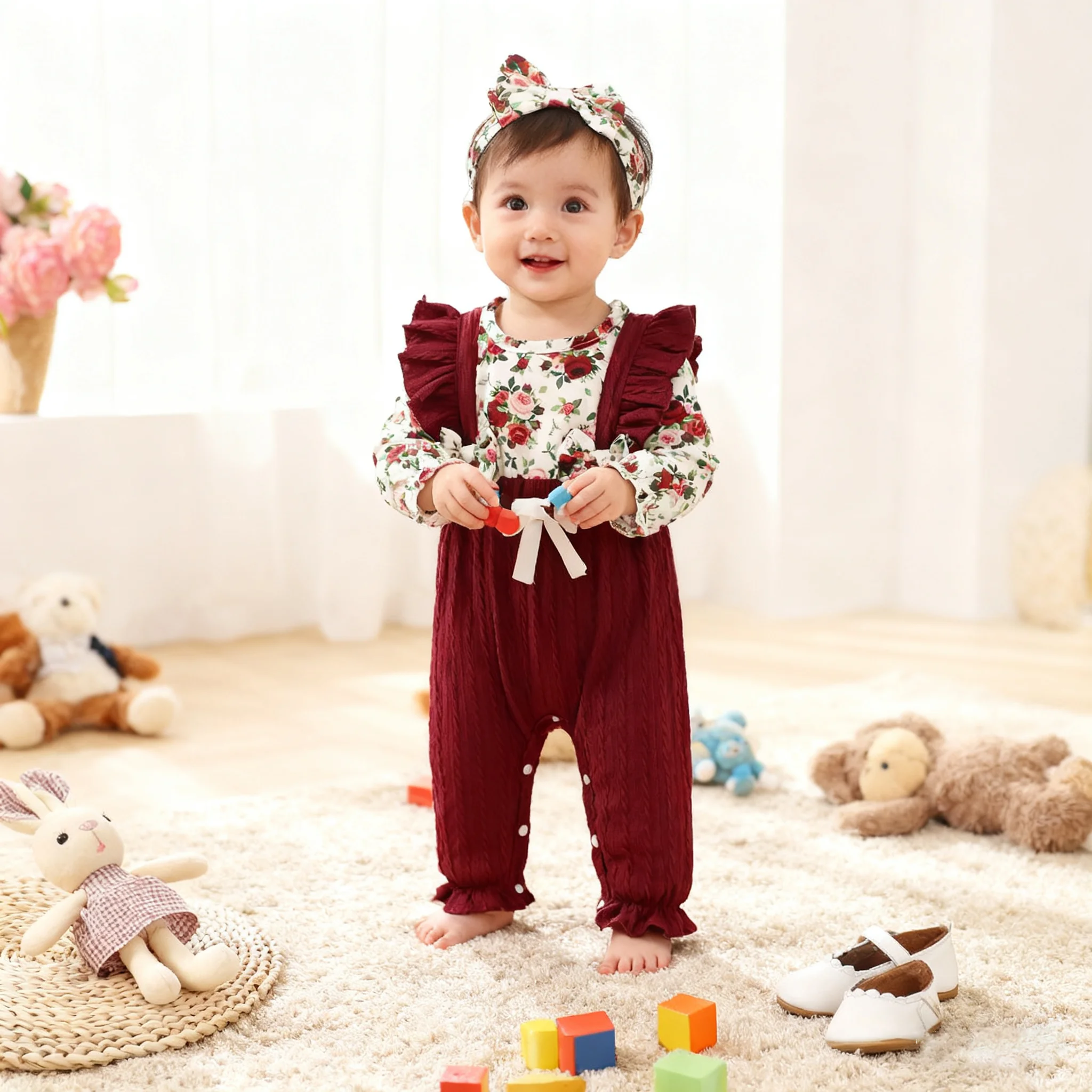 0-18 Months Newborn Baby girl Jumpsuit Beautiful Flower Long sleeved Jumpsuit+Headband Baby girl Spring autumn Fashion Jumpsuit
0-18 Months Newborn Baby girl Jumpsuit Beautiful Flower Long sleeved Jumpsuit+Headband Baby girl Spring autumn Fashion Jumpsuit