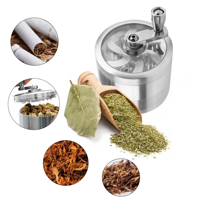 Multi Functional Tobacco Grinder Four Layer Box Zinc Alloy with Handle Suitable for Manual Crushing of Hard Nut Flavored Tobacco
Multi Functional Tobacco Grinder Four Layer Box Zinc Alloy with Handle Suitable for Manual Crushing of Hard Nut Flavored Tobacco