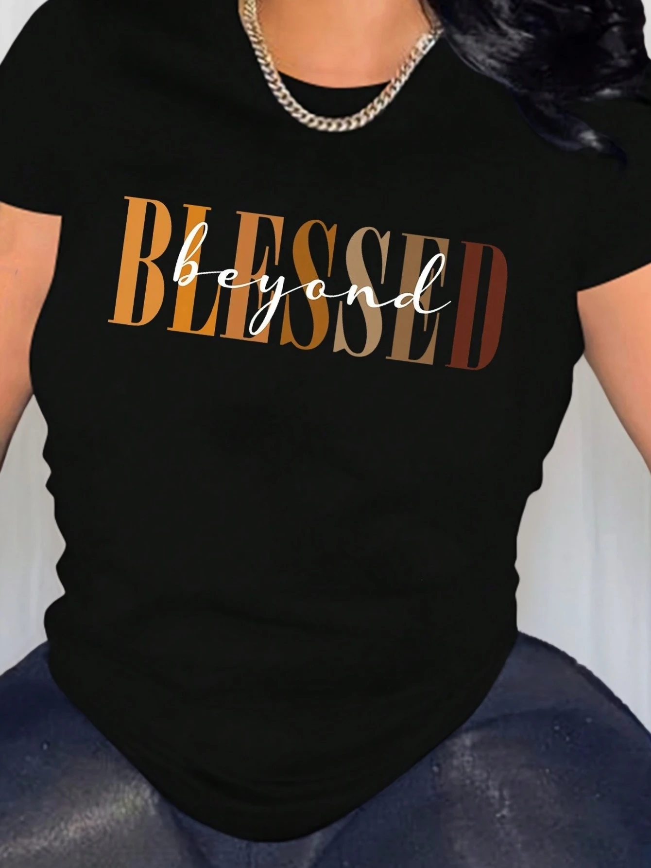 Blessed Letter Print Crew Neck T-shirt, Casual Short Sleeve Top For Spring & Summer, Women's Clothing
Blessed Letter Print Crew Neck T-shirt, Casual Short Sleeve Top For Spring & Summer, Women's Clothing