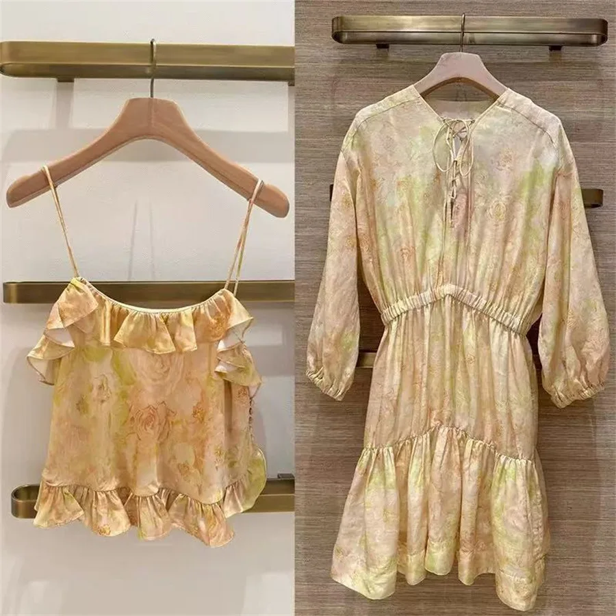 Summer 2026 Print Ruffle Hem Wrap Waist Strap Dress French Style A-Line Skirt Long Sleeve Slim Fit Tourist Wear
Summer 2026 Print Ruffle Hem Wrap Waist Strap Dress French Style A-Line Skirt Long Sleeve Slim Fit Tourist Wear