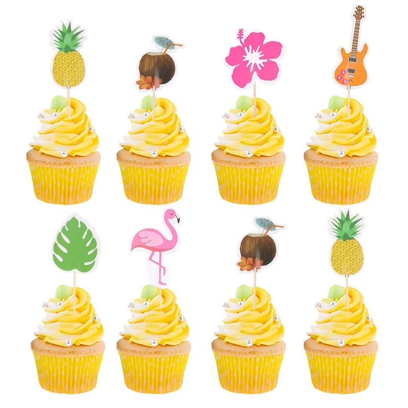 24pcs Hawaiian Cupcake Topper Cake Decoration Flamingo Pineapple Palm Leaf,Summer Hawaiia Beach Birthday Party Decoration Supply
24pcs Hawaiian Cupcake Topper Cake Decoration Flamingo Pineapple Palm Leaf,Summer Hawaiia Beach Birthday Party Decoration Supply