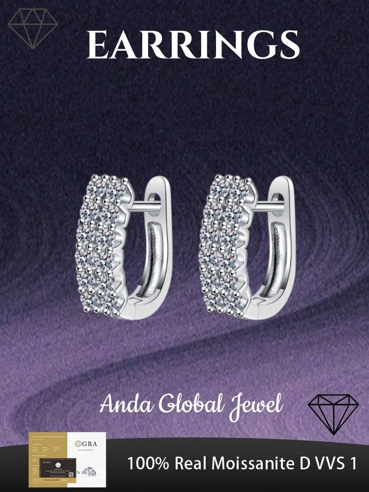 Женские серьги GRA Moissanite из стерлингового серебра 925 пробы с двухрядными бриллиантами, простой и роскошный подарок на День святого Валентина
Женские серьги GRA Moissanite из стерлингового серебра 925 пробы с двухрядными бриллиантами, простой и роскошный подарок на День святого Валентина