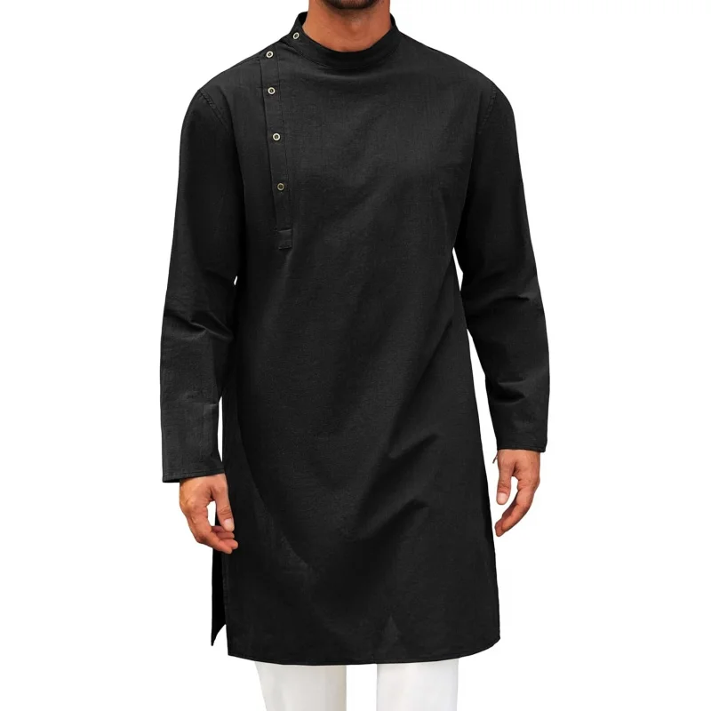 Mens Kaftan Thobe Robe Long Sleeve Cotton Henley Shirt Casual Muslim Gown Salwar Kurta
Mens Kaftan Thobe Robe Long Sleeve Cotton Henley Shirt Casual Muslim Gown Salwar Kurta