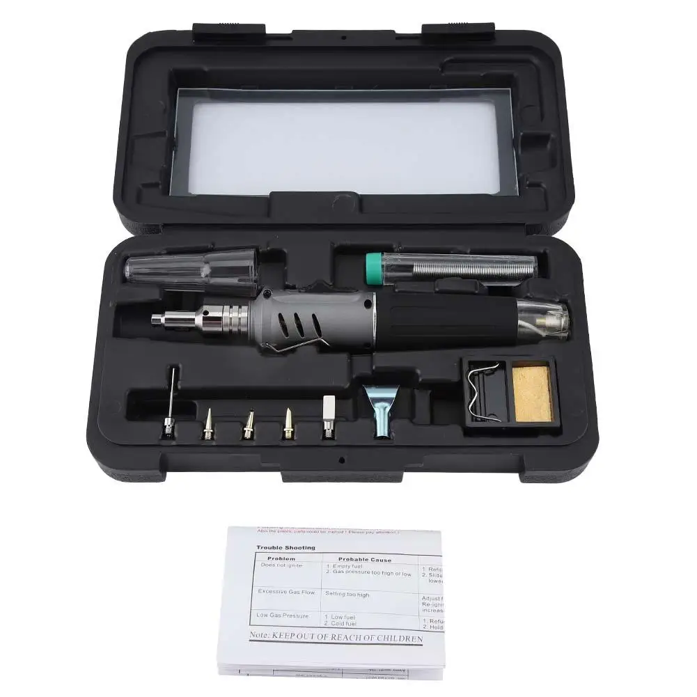 Portable 10 in 1 Butane Gas Soldering Iron Cordless Welding Torch Kit for DIY Projects and Repairs
Portable 10 in 1 Butane Gas Soldering Iron Cordless Welding Torch Kit for DIY Projects and Repairs