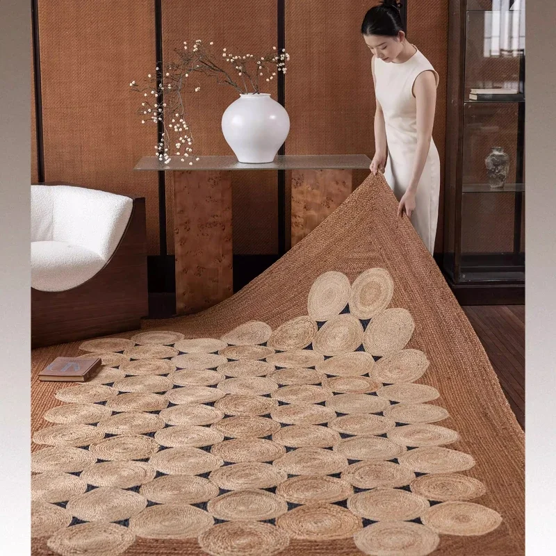 Natural hand-woven jute glue-free environmentally friendly living room carpet, American retro medium and ancient style
Natural hand-woven jute glue-free environmentally friendly living room carpet, American retro medium and ancient style