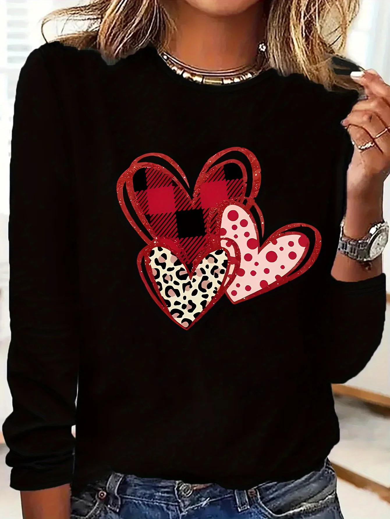 Женская футболка с длинным рукавом с леопардовым сердечком — повседневная блузка с круглым вырезом, удобный топ с прямыми рукавами, можно стирать в машине
Женская футболка с длинным рукавом с леопардовым сердечком — повседневная блузка с круглым вырезом, удобный топ с прямыми рукавами, можно стирать в машине