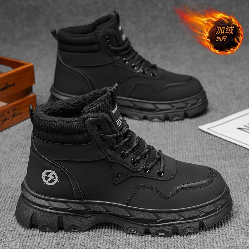 2026 Winter New Velvet Warm Cotton Shoes Men Boots Platform-soled High-top Work Shoes Outdoor Waterproof Non-slip Snow Boots Men
2026 Winter New Velvet Warm Cotton Shoes Men Boots Platform-soled High-top Work Shoes Outdoor Waterproof Non-slip Snow Boots Men