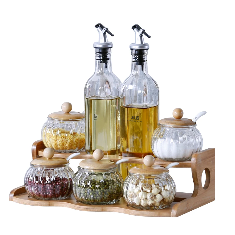 Kitchen Seasoning Tank, Glass Drawer Type Salt Tank, Bamboo Rack Box, Ceramic Oil Bottle Storage, Canisters
Kitchen Seasoning Tank, Glass Drawer Type Salt Tank, Bamboo Rack Box, Ceramic Oil Bottle Storage, Canisters
