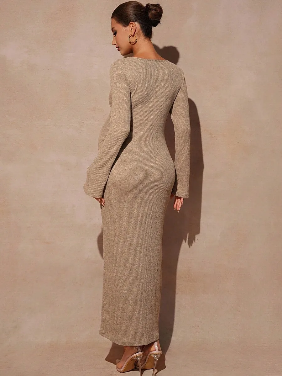 Elegant Maternity Maxi Dress With Flare Sleeves Fall Wedding Guest Dress
Elegant Maternity Maxi Dress With Flare Sleeves Fall Wedding Guest Dress