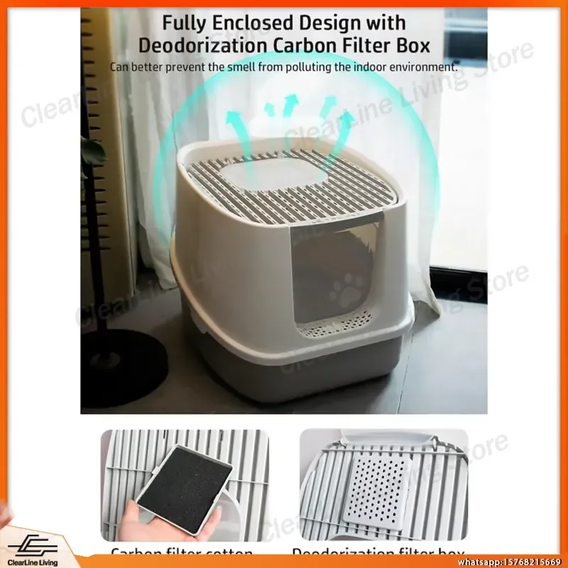 Oversized Fully Enclosed High Fence Cat Litter Box Splash Proof Drawer Type Giant Cat Toilet with Odor Control Durable PP
Oversized Fully Enclosed High Fence Cat Litter Box Splash Proof Drawer Type Giant Cat Toilet with Odor Control Durable PP